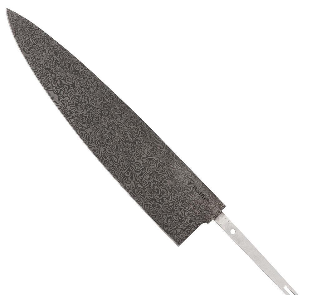 velký kuchař je univerzální kuchařský nůž pro větší řezné úkoly (délka čepele 250 mm, tloušťka čepele 2,2 mm, celková délka 350 mm)